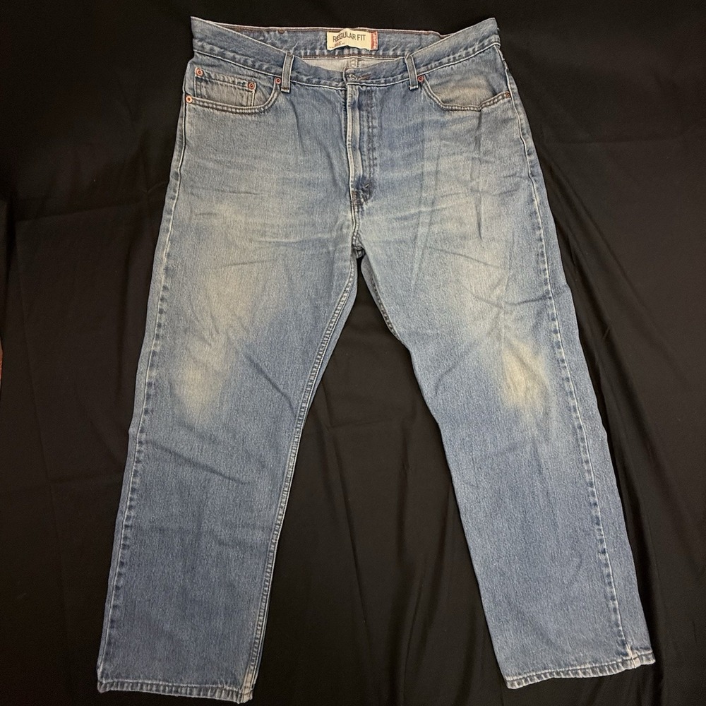 Levi's 505 Denim Jeans Mens 40x30 Blue Regular Fit Straight Medium Wash Cotton